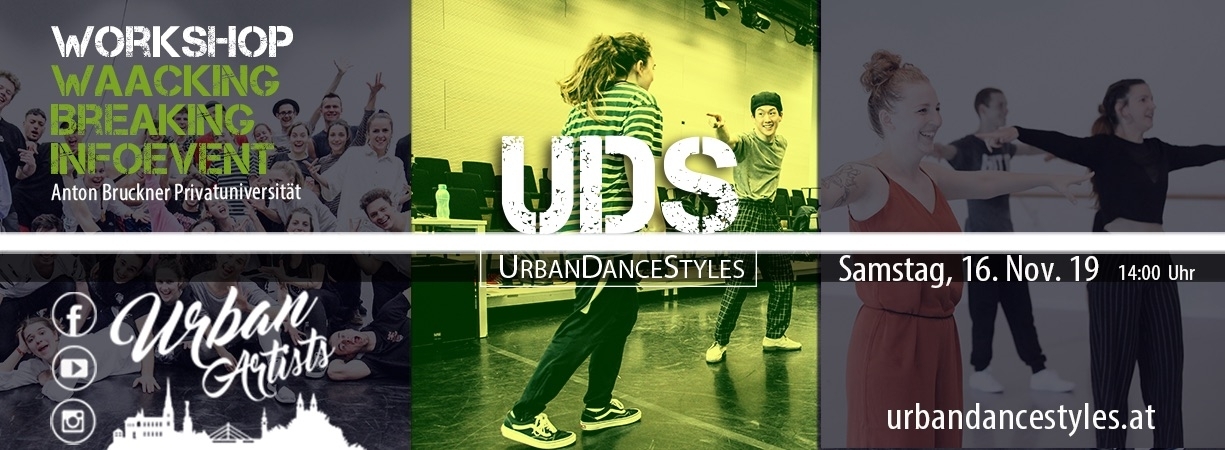 Urban Dance Styles – Workshop und Infoevent | 16. Nov 19 | Linz – Anton Bruckner Privatuniversität